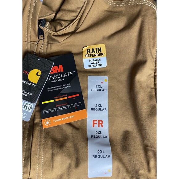 Carhartt MSRP $200 Men's size 2XL Fire-Resistant Quick Duck Insulated Zip Vest - Picture 4 of 7
